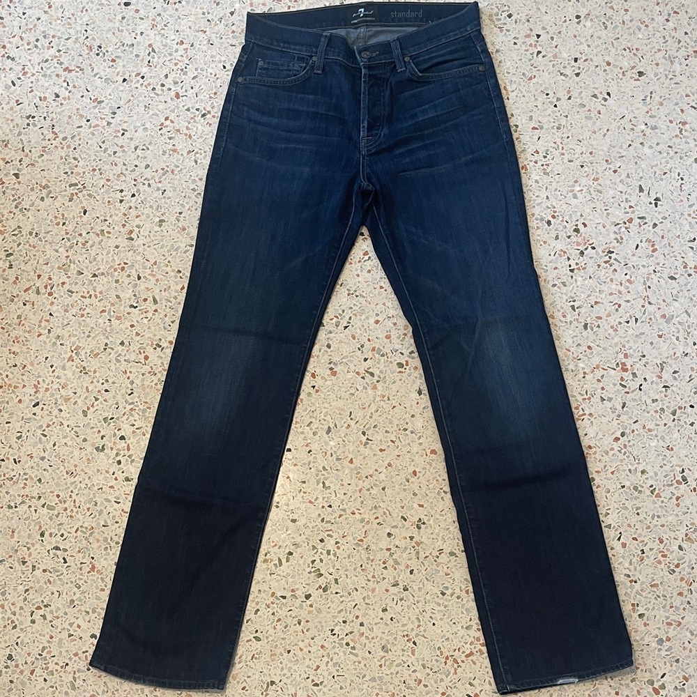 7 For All Mankind Men's Indigo Straight Jeans Size 30 inseam 33